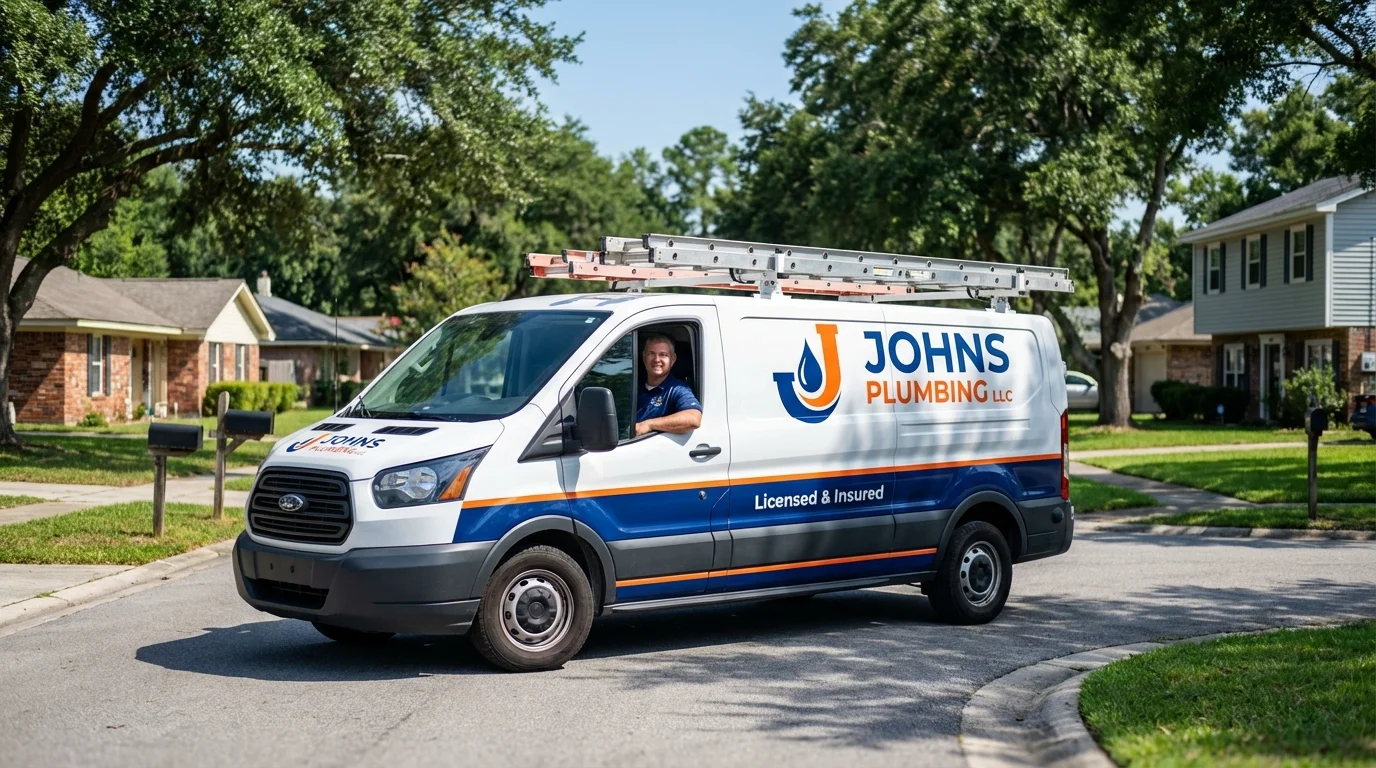 Johns Plumbing LLC service van in Tujunga, CA