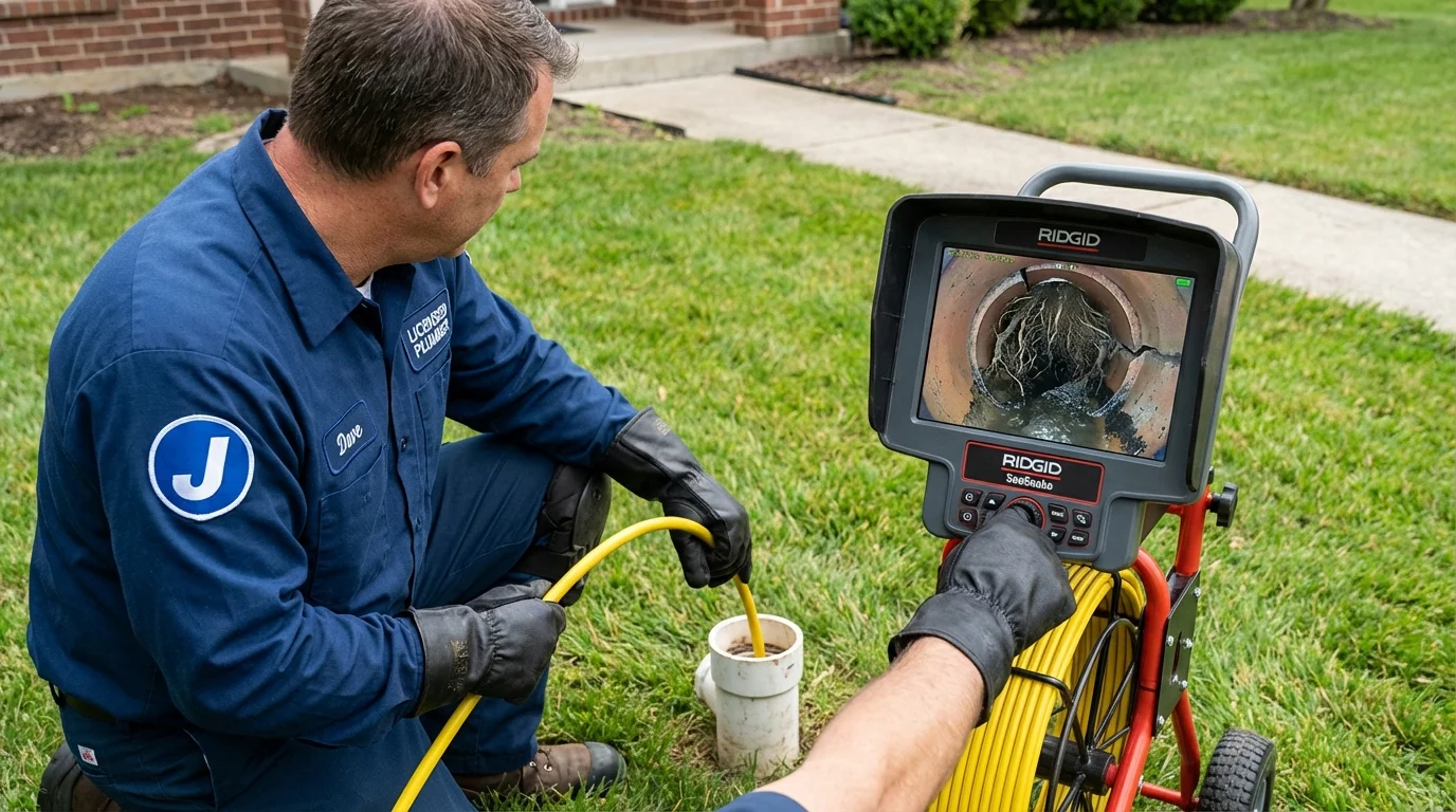 Sewer camera inspection being performed by Johns Plumbing LLC in Tujunga