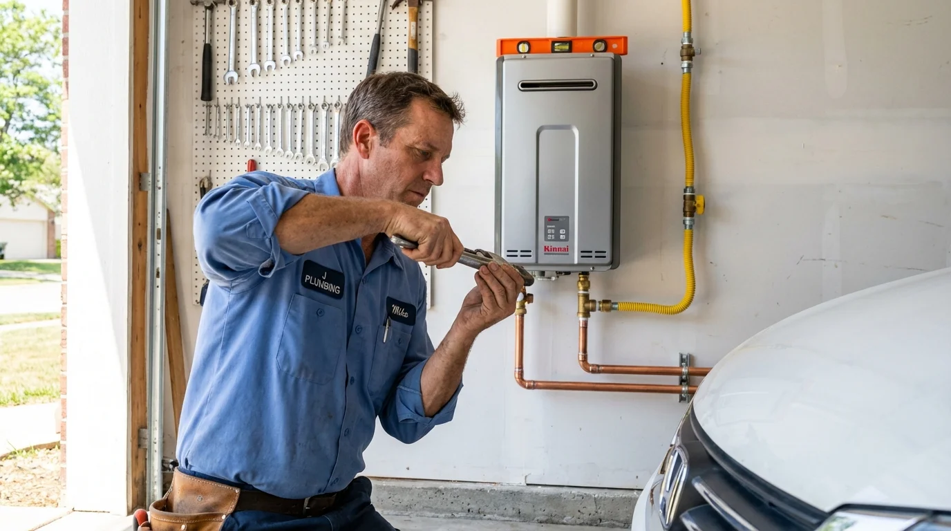 Tankless water heater installation by a Johns Plumbing LLC plumber in Tujunga